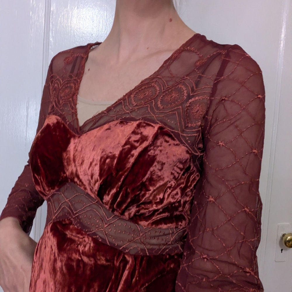 Beautiful rust orange Steffi Dobribt Edwardian-style dress - Picture 7 of 8